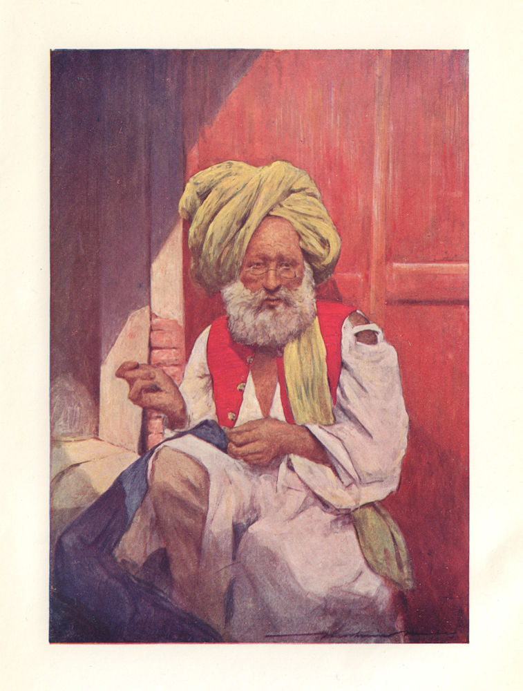 A Tailor, India. Mortimer Menpes 1905 old antique vintage print picture
